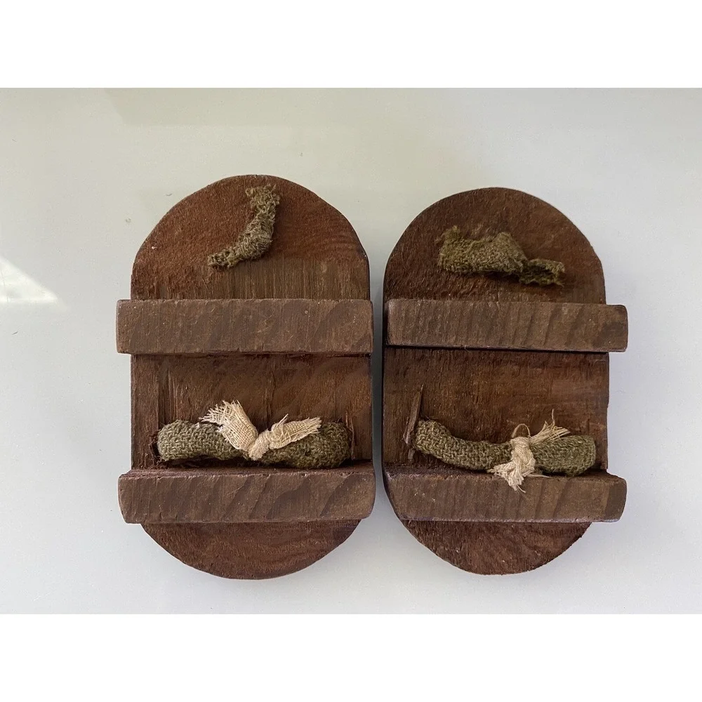 Kids Baby Japanese Traditional Clogs Geta Wooden Shoes Samurai Flip Flop 4.5